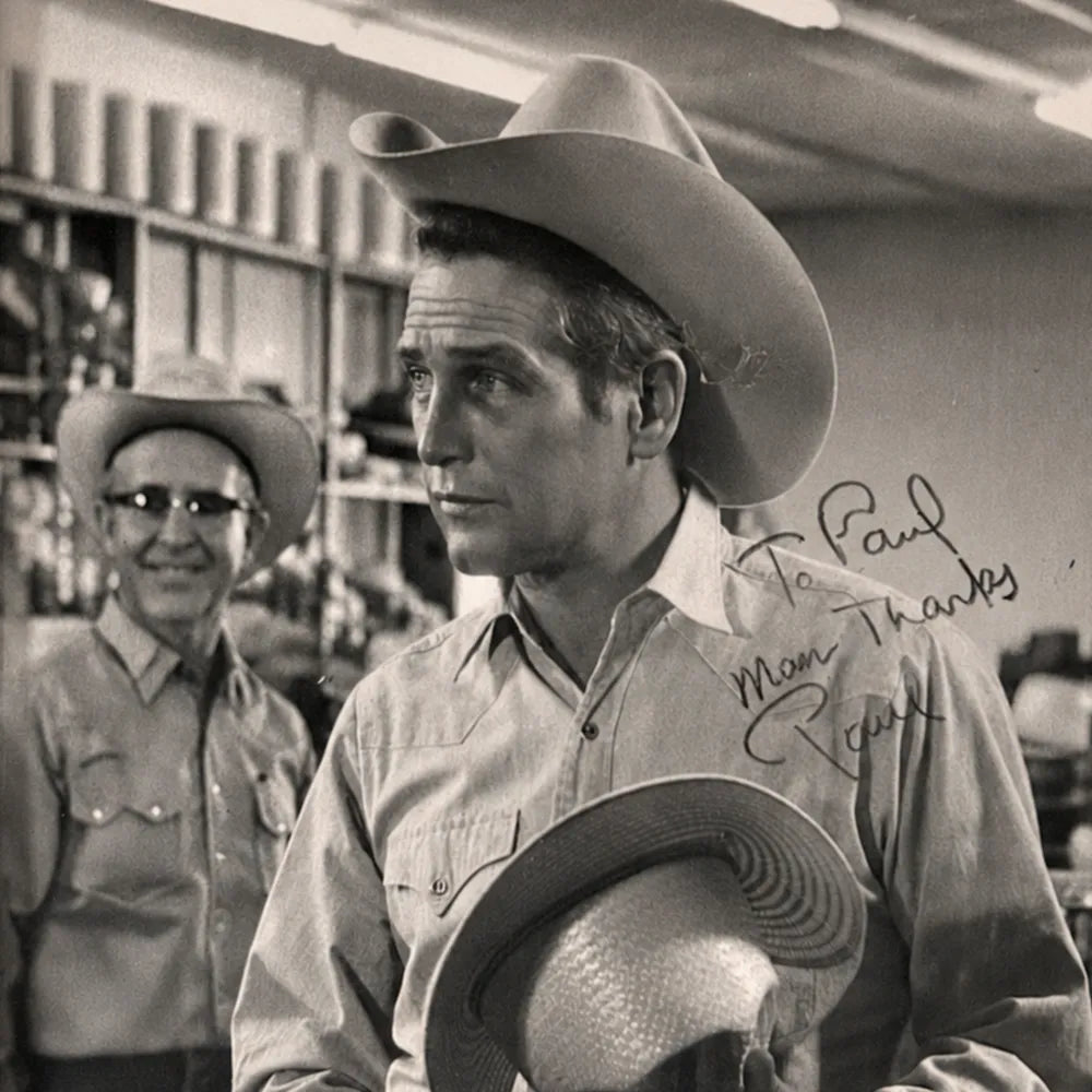 Signed photograph of Paul Newman with Paul Bond